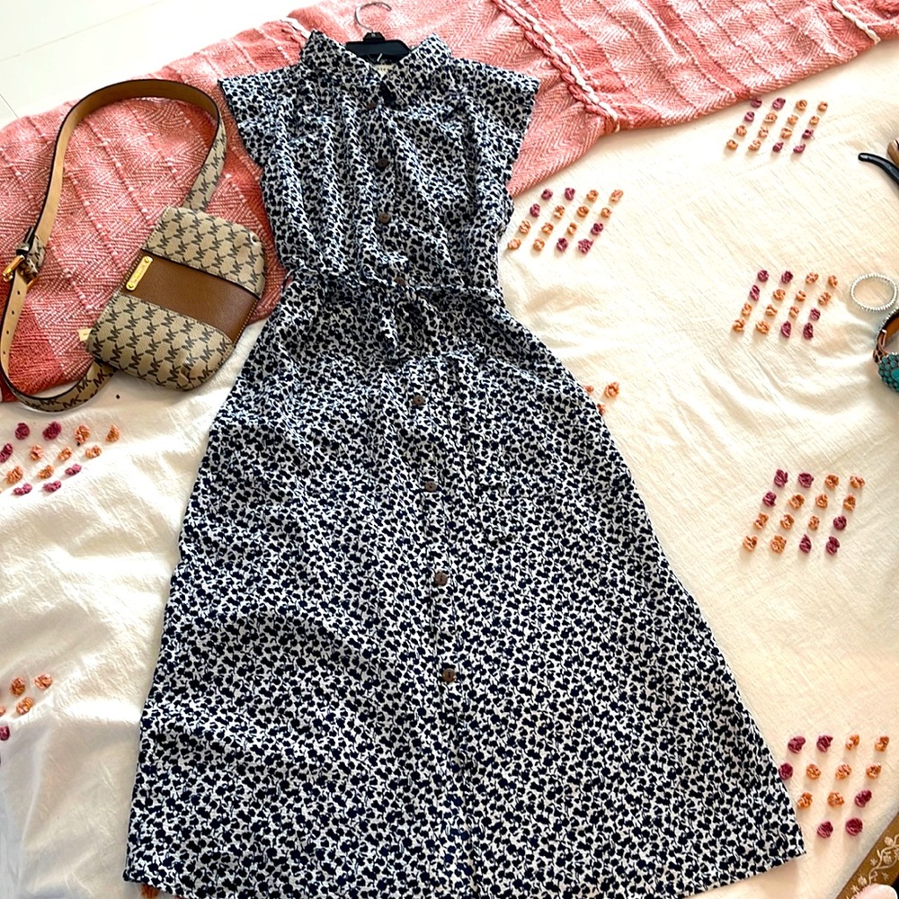 Monteau navy floral dress S